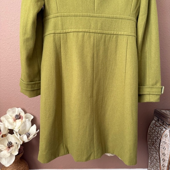J. Crew 100% Wool Olive Coat with Plum Details and Scarf - Picture 5 of 16